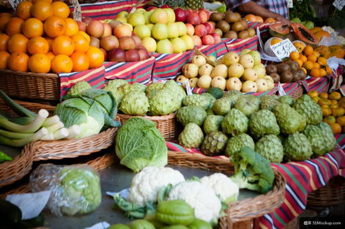 水果 市场 档 篮 蔬菜 水果和蔬菜 美食摄影图片